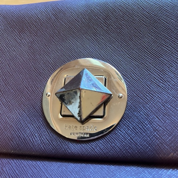 Kate Spade Maroon Red Crimson Shoulder/clutch Purse Gold Pyramid Turn Lock - Picture 3 of 6